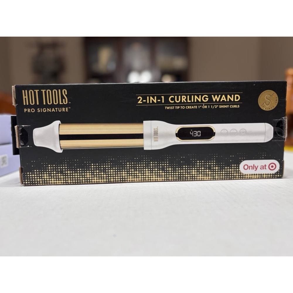 Hot Tools Pro Signature 2-in-1 Curling Wand HTIR8002TGTH NEW Target Box Damage